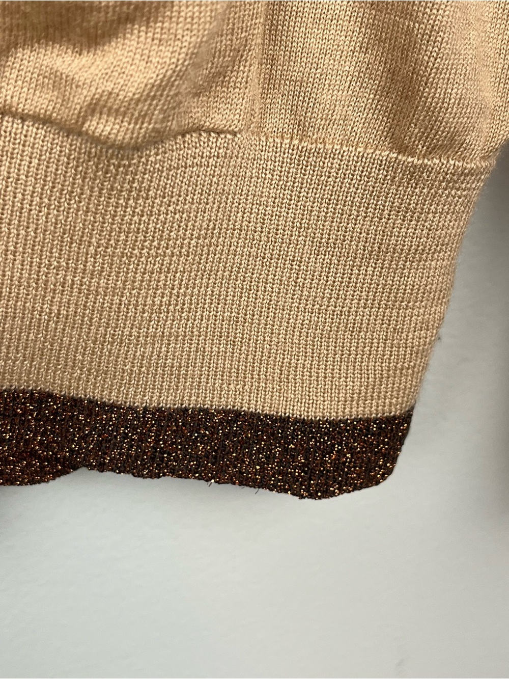 Coach 1941 women’s tan merino Rexy Patch Cardigan, medium. - Picture 6 of 7